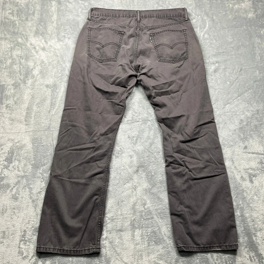 Levi's 514 Straight Fit Pants Mens 34x30 Gray Cotton Casual Twill‎ Trousers